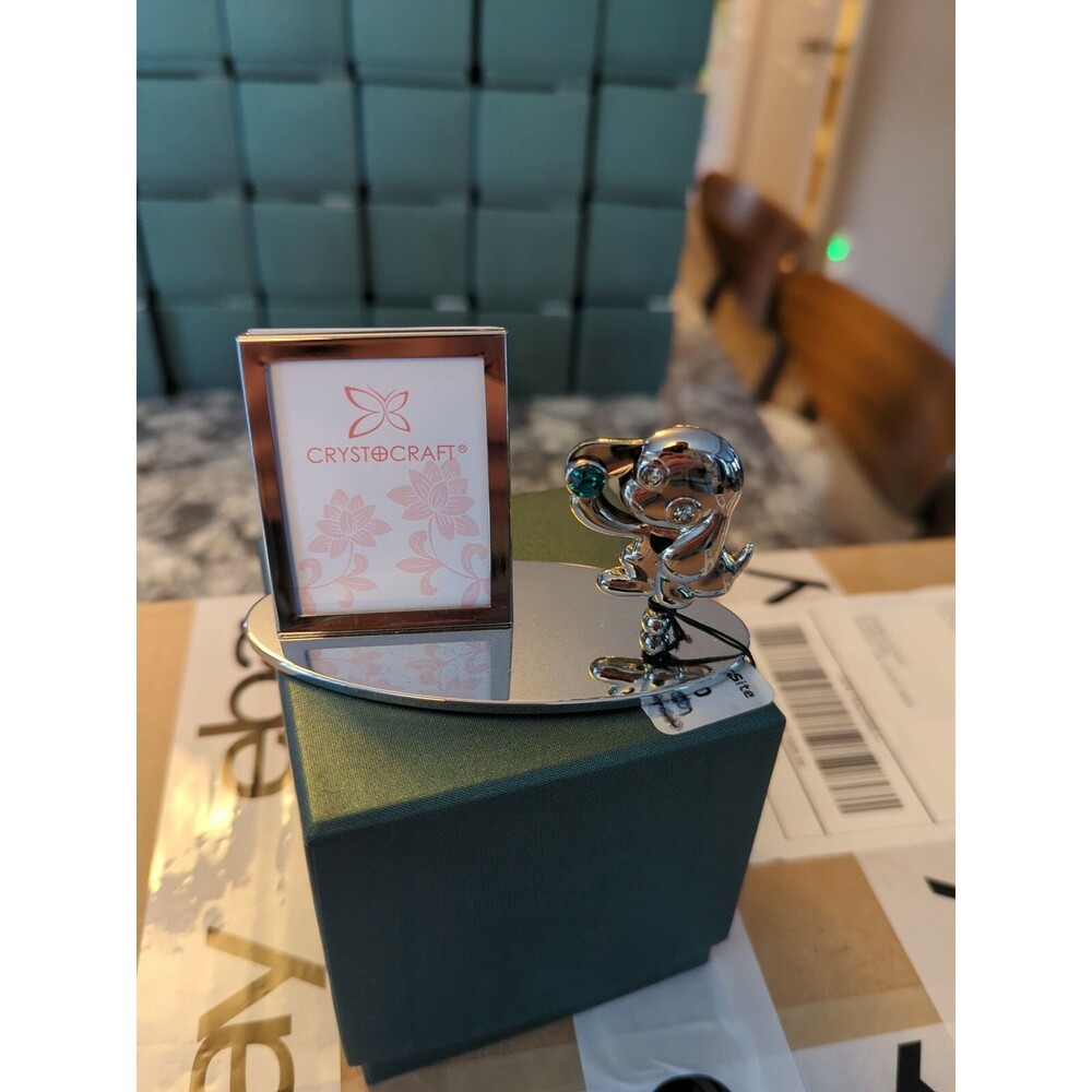 "2021 Year of the Dog" Chrome Plated Silver Puppy Picture Frame by Matashi